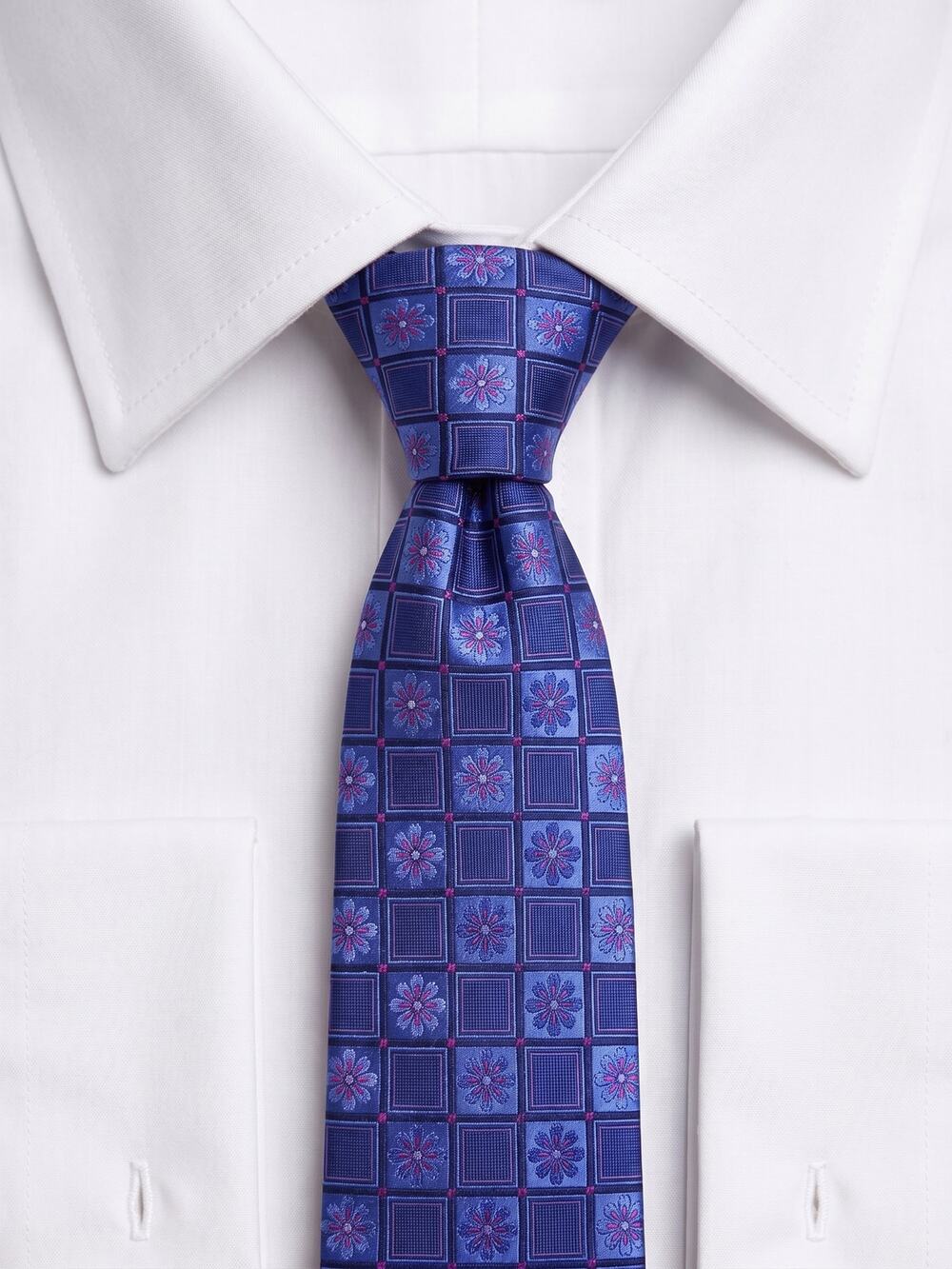 Ted Baker London Blue Floral Medallion 100% Silk Necktie